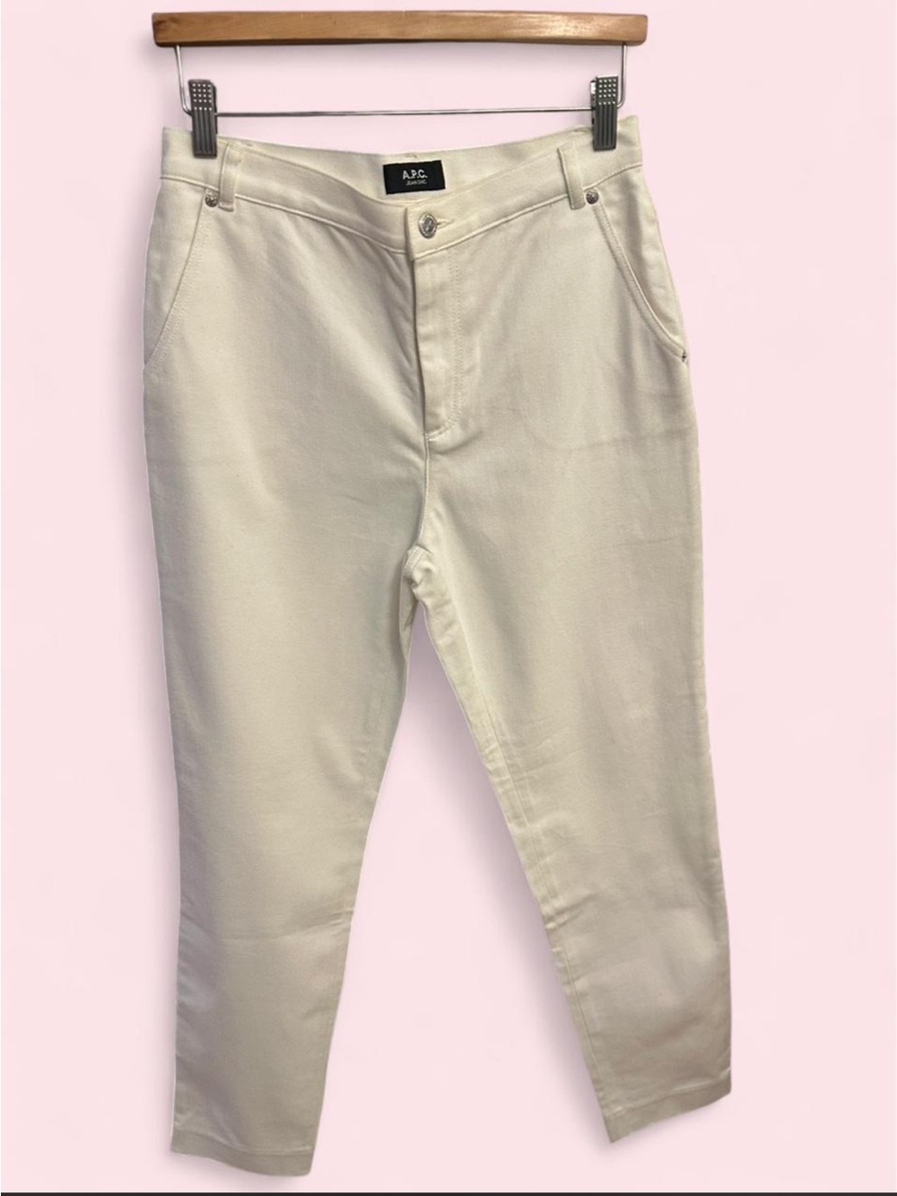 A.P.C. Off-White High-Rise Tapered Pants *button slightly loose* (Preloved)